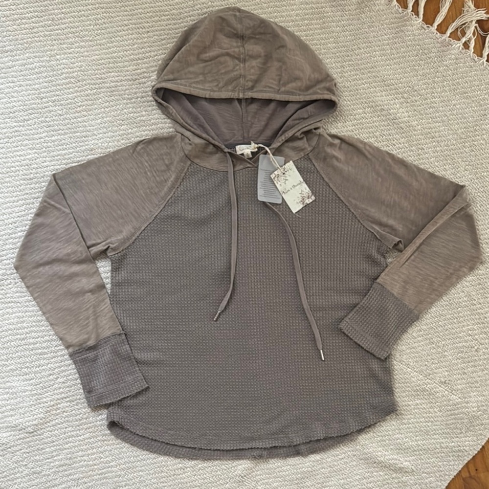 Hem & Thread Gray Oversized Hoodie Sweatshirt